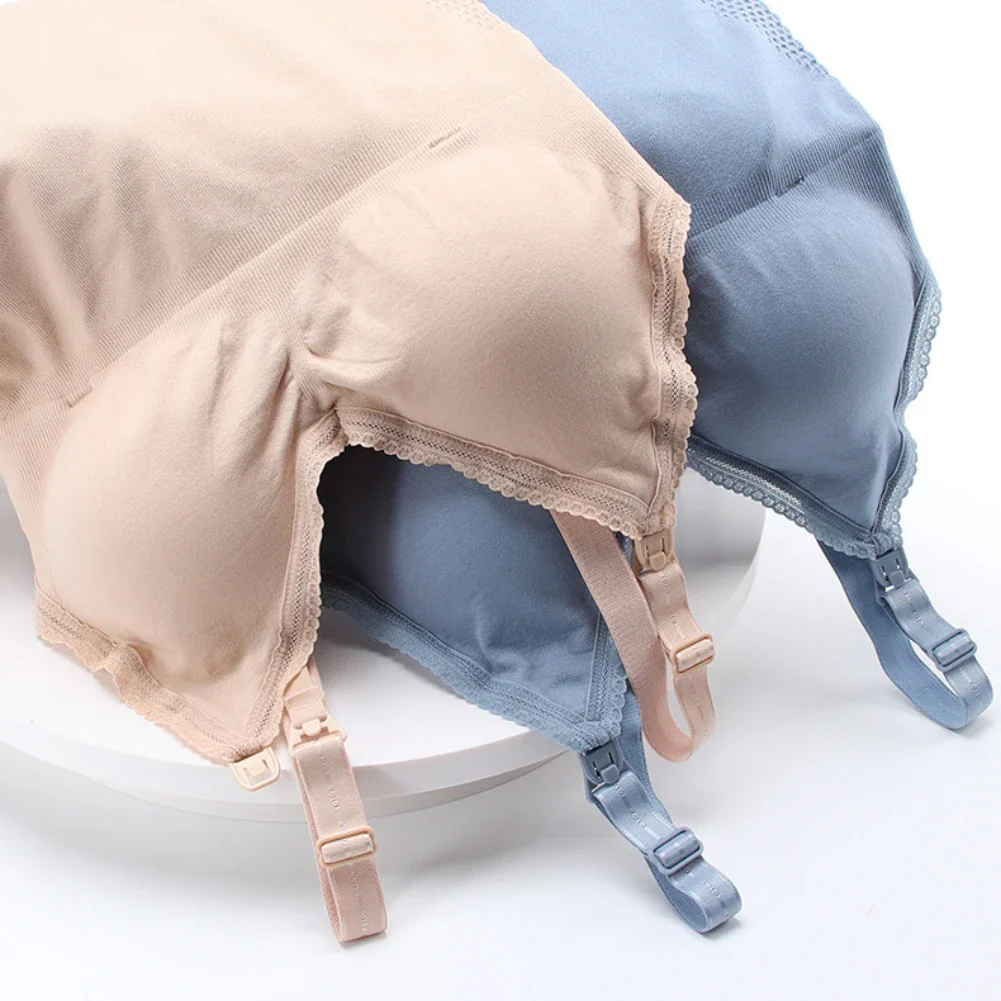 Soutien-gorge d'Allaitement en Dentelle avec Bouton Supérieur pour Femme Enceinte, Sous-vêtement d'Allaitement Maternel, Camisole de Grossesse – Image 5